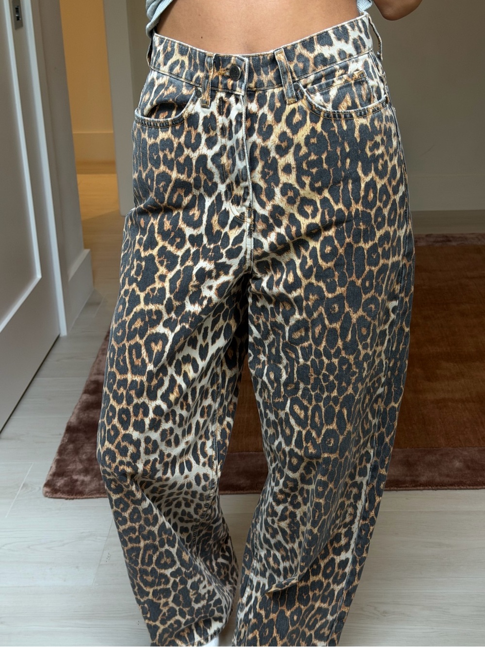 Men's Leopard Print Chinos - Brown Animal Pattern